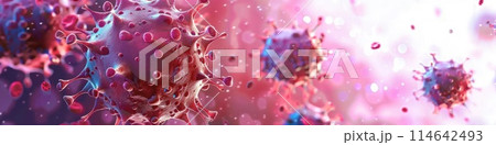 Vivid 3D Illustration of Coronavirus Particles in High Detail Vivid 3D Illustration of Coronavirus Particles in High Detail 114642493