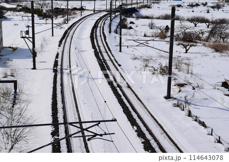 雪国の鉄道線路 羽越本線 雪国の鉄道線路 羽越本線 114643078