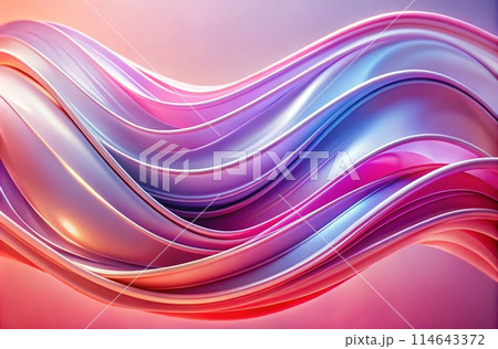Aesthetic, wave-like background with smooth gradients, soft pastel palette, pinks, reds, purple, generative ai 114643372