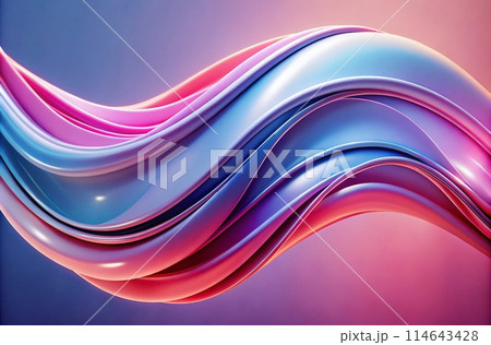 Aesthetic, flowing wave design with smooth gradients, pinks, reds, purple, generative ai 114643428