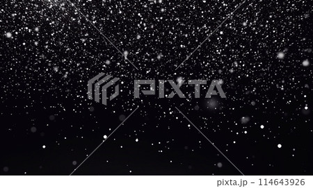 Falling snow on a black background. Snowflakes on a black background Falling snow on a black background. Snowflakes on a black background 114643926