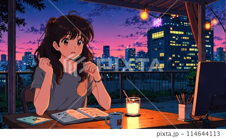 家でまったりする女の子のアニメ画像 家でまったりする女の子のアニメ画像 114644113