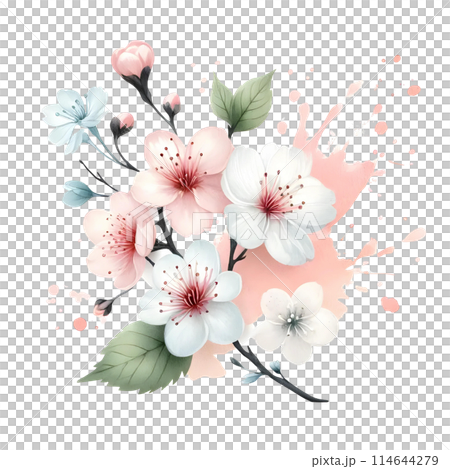 3D bouquet of cherry blossom 114644279