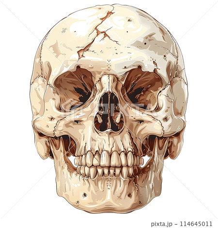 Detailed Human Skull Illustration Capturing the Essence of Anatomy Detailed Human Skull Illustration Capturing the Essence of Anatomy 114645011