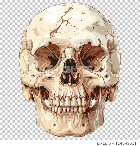 Detailed Human Skull Illustration Capturing the Essence of Anatomy Detailed Human Skull Illustration Capturing the Essence of Anatomy 114645011