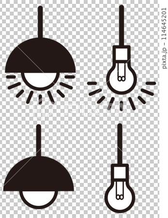 Lighting equipment monochrome icon illustration set 114645201