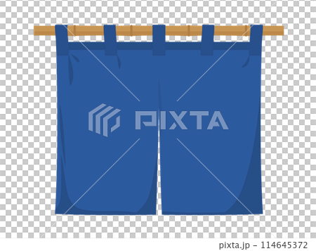 Plain Noren Vector Illustration Navy Blue 114645372