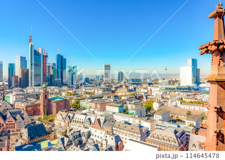 Old town of Frankfurt with Kaiserdom, seen from above Old town of Frankfurt with Kaiserdom, seen from above 114645478