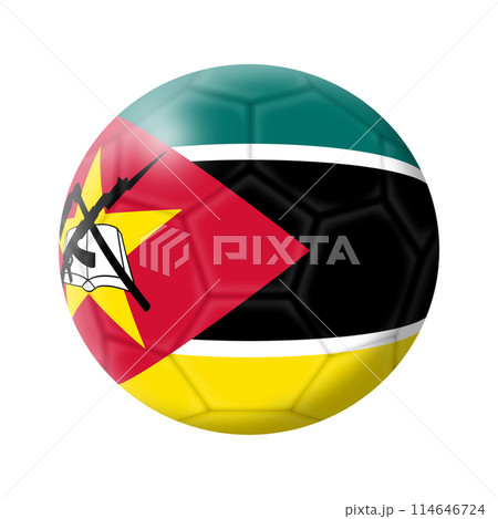 Mozambique soccer ball football 3d illustration 114646724