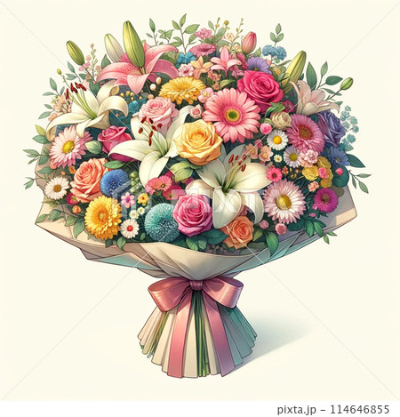 カラフルな花束のイラスト素材 [114646855] - PIXTA