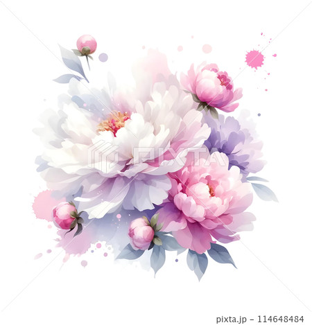 3D bouquet of peony 3D bouquet of peony 114648484