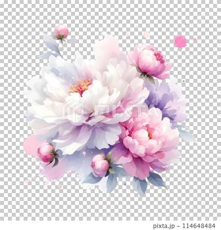 3D bouquet of peony 3D bouquet of peony 114648484