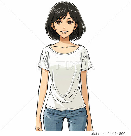 ジーンズをはいた女の子 114648664