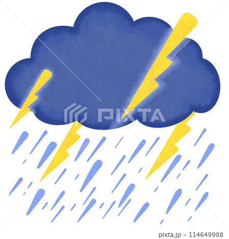 Cloud with rain and lightning, thunderstorms. 114649988