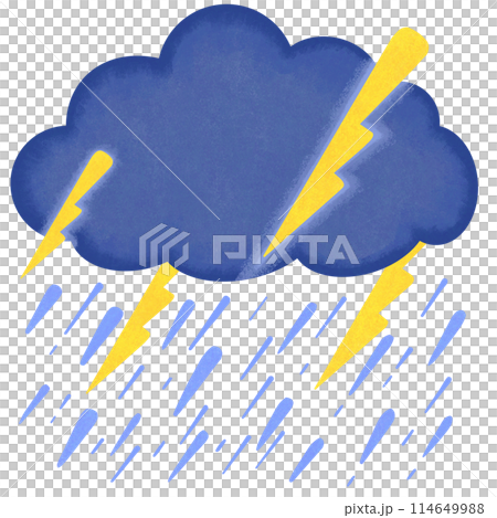 Cloud with rain and lightning, thunderstorms. 114649988