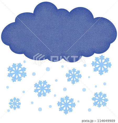 cartoon clouds with snow falling 114649989
