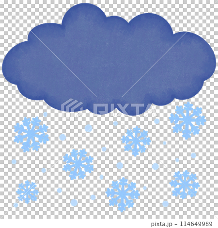 cartoon clouds with snow falling 114649989