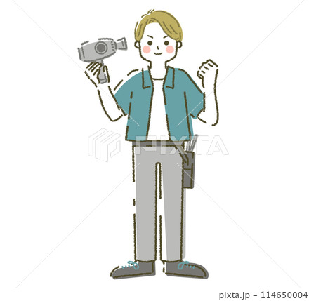 男性美容師 若い男性美容師のイラスト素材 イメージイラスト 114650004