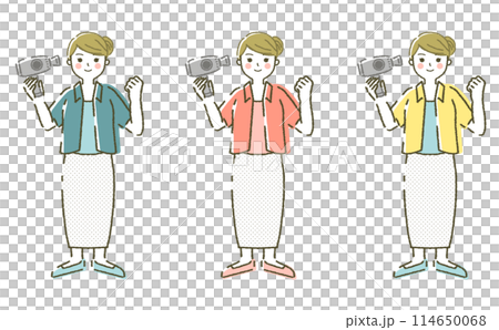 Hairdresser female occupation illustration material set Hairdresser female occupation illustration material set 114650068