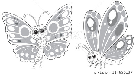 Butterfly Girl Cartoon Illustration 114650137