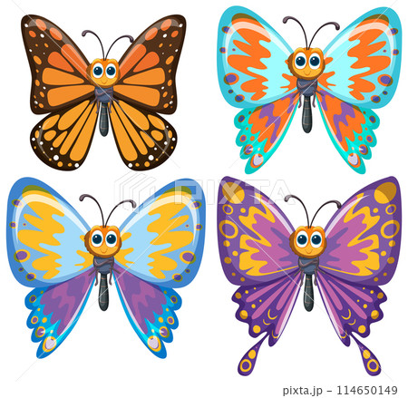 Colorful Butterfly Vector Illustrations 114650149