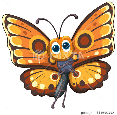 Cheerful Butterfly Girl Illustration 114650332