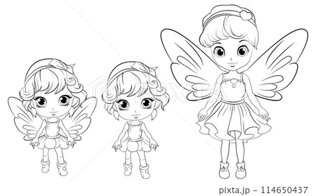 Charming Fairy Sisters Vector Illustration Charming Fairy Sisters Vector Illustration 114650437