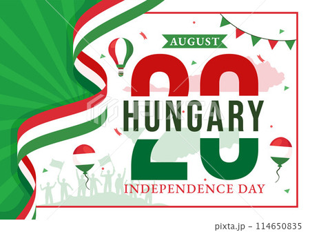 Happy Hungary Independence Day Vector Illustration featuring the Hungarian Waving Flag Background for National Holiday Flat Style Cartoon Background Happy Hungary Independence Day Vector Illustration featuring the Hungarian Waving Flag Background for National Holiday Flat Style Cartoon Background 114650835