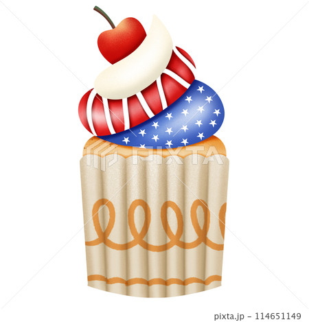 4th of July cupcake illustration 114651149