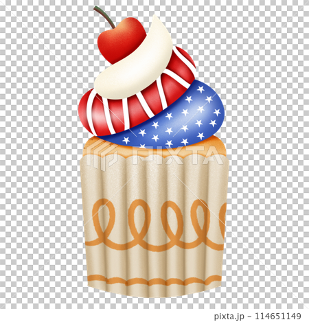 4th of July cupcake illustration 114651149