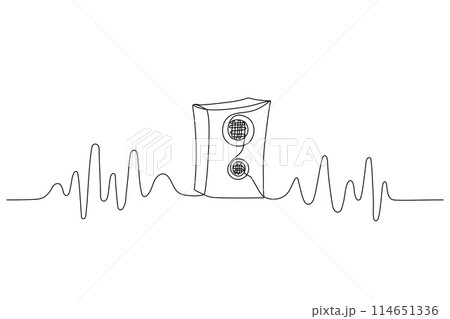 One line music column. Outline continuous simple art in doodle style. Hand drawn vector illustration One line music column. Outline continuous simple art in doodle style. Hand drawn vector illustration 114651336