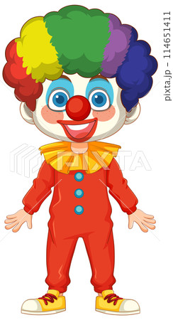 Colorful Clown in Red Costume 114651411