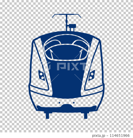 北陸新幹線E7系W7系のスタンプイラスト 青色 北陸新幹線E7系W7系のスタンプイラスト 青色 114651966