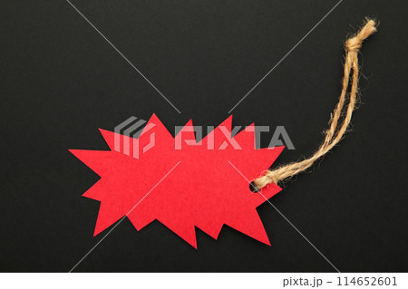 Sale red tag on black background. Black friday Sale red tag on black background. Black friday 114652601