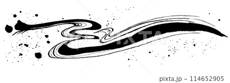 波 波しぶき 手書きの毛筆イラスト 波 波しぶき 手書きの毛筆イラスト 114652905