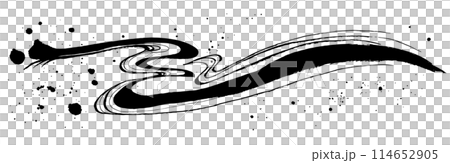 波 波しぶき 手書きの毛筆イラスト 波 波しぶき 手書きの毛筆イラスト 114652905