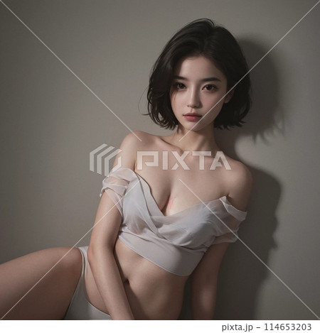 若い女性のポートレート 114653203