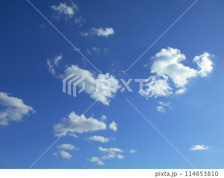青空に浮かぶ白い雲 青空に浮かぶ白い雲 114653810