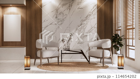 chair minimalist design in living room muji style.3D rendering chair minimalist design in living room muji style.3D rendering 114654202