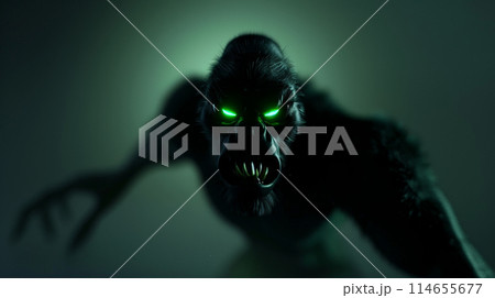 Fury Unleashed: Angry Black Yeti in 3D. Generative AI 114655677