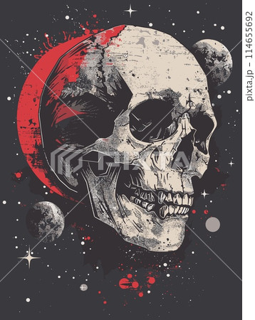 Abstract vector illustration of a skull for printing on a T-shirt 114655692