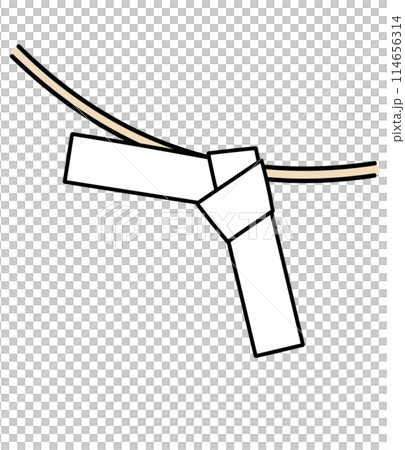 Illustration of a simple tied fortune slip 114656314