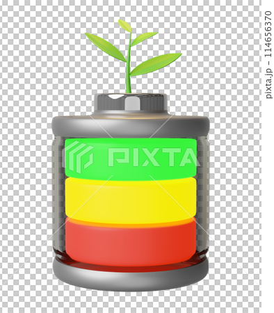 alkaline battery charge indicator with tree isolated. charging battery technology concept, 3d illustration render alkaline battery charge indicator with tree isolated. charging battery technology concept, 3d illustration render 114656370