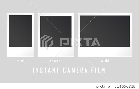 ポラロイドフィルム 3サイズセット カメラ チェキ ベクターイラスト 114656819
