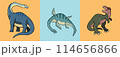 Dinosaurs, prehistoric extinct reptiles 114656866
