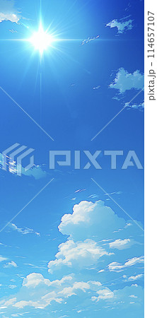 青空と輝く太陽　AI画像 114657107
