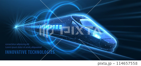 Fast modern express passenger train no high speed railway in hyperloop 114657558