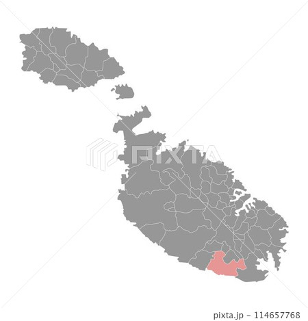 Zurrieq District map, administrative division of Malta. Vector illustration. 114657768