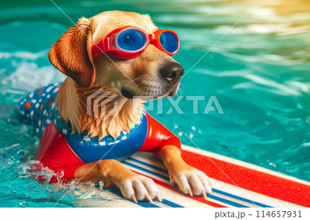 dog in swimming pool dog in swimming pool 114657931