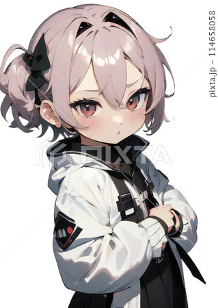 ちょっとだけ嫉妬している女の子のイラスト 114658058